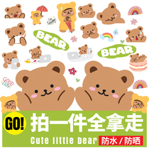 Net red bear ins wind Car decal Occlusion scratches Body stickers Electric Motorcycle decorative cartoon stickers