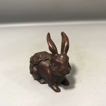 Antiquities Collection of Bronze Brass Rabbits Swing Roll Roll