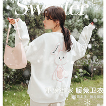 Pregnant women's clothing long autumn and winter wear fashion plus velvet padded coat coat net red foreign gas pregnant women's winter clothing