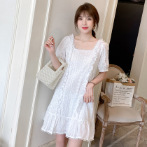 Pregnancy Woman Dress Foreign Trade Discount Mall Special Cabinet Withdrawal Cabinet Cut Mark Womens Clothing Clear Cabin Loose Casual Pure Cotton Hollowed-out One-piece Dress