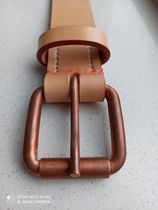 Roller copper belt Saddle Belt Buckle Head Pure hand belt tanned leather leather belt diy