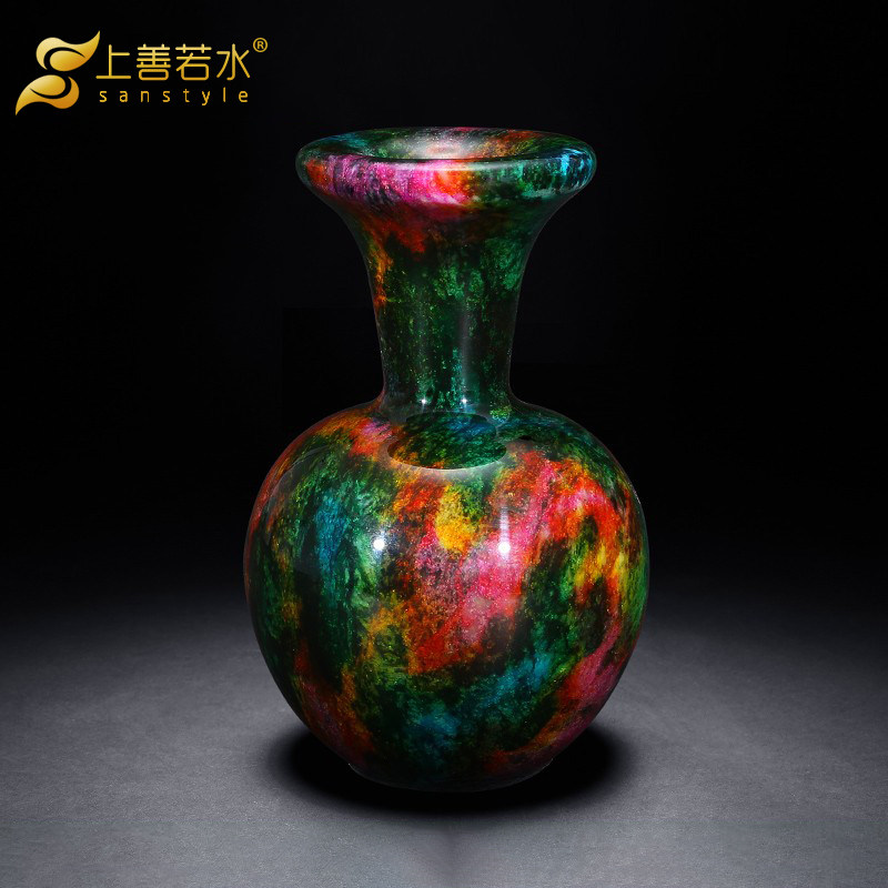 台湾　七彩玉花瓶　【新品】 O1CN014hZomC23g7gc3kgOr_!!0-