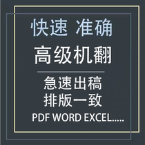 English foreign language document machine translation service PDF English text EXCEL English PPT fast full text machine translation