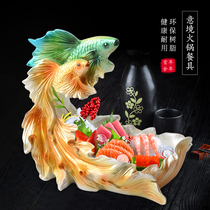 Personality creative tableware Hot pot dish plate beef mutton and fish meat table sashimi plate ice plate special-shaped tableware seafood plate