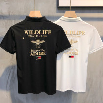Little bee men polo shirt summer trend embroidery T-shirt Korean slim short sleeve casual top