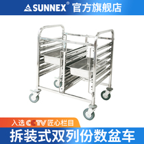Hong Kong Xinlux SUNNEX Disassembly Thickened Double Row Parts Basin Car Kitchen Dining Car Stainless Steel Belt Pulley