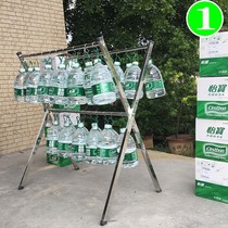 304 stainless steel floor drying rack thickened telescopic folding X-shaped outdoor drying quilt indoor balcony cool hanging double rod