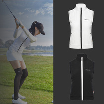 golf womens vest jacket slim breathable stretch golf jacket windproof vest white black golf top