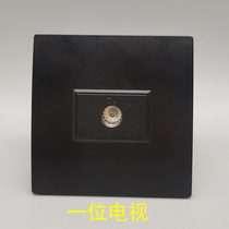 Black Type 86 one TV socket panel single port TV cable TV digital TV wall switch socket