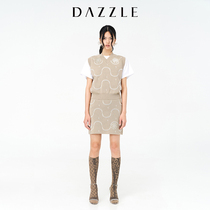 dazzle ground vegan 2022 spring dress new design sensation small crowdblouse knitwear with sleeveless waistcoat sweater