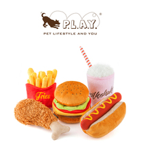 PetPlay Dog Toys Gourmet Burger Plush Vocal Puppy Supplies Large Dog Small Dog Pet Bite Resistant