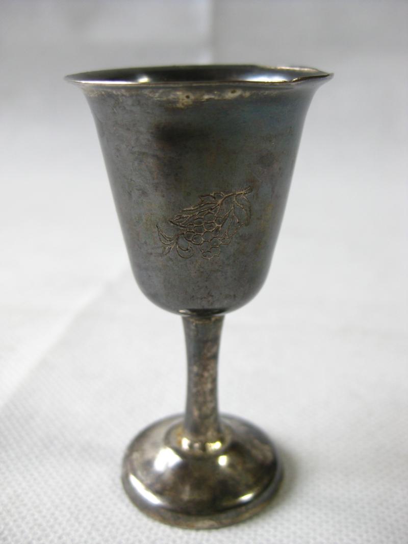 During the Republic of China period steel wine glass mouth 3.5 bottom 2.8 high 6.8cm old drinking utensil tea bowl