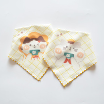 Newborn saliva towel Newborn baby cotton triangle towel Childrens double snap bib baby double super soft spring and summer