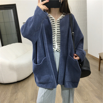  Maternity clothes spring and autumn tops coats lazy wind mid-length models hot mothers go out and wear large pockets pregnant mothers knitwear