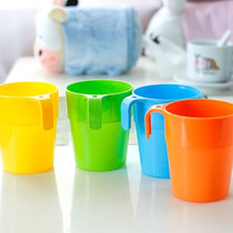 Candy color plastic water cup Color cup Plastic cup Brushing mouthwash cup with ear hanging handle Special offer