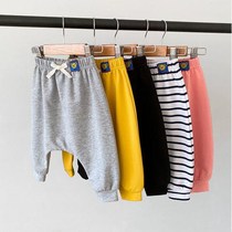 Baby summer clothes butts baby air conditioning pants tide girls casual pants Korean baby pp pants spring and autumn thin wear