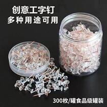 300 cans creative transparent color I-shaped pins pushpin stud round ball nail Cork photo wall decoration nail
