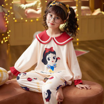 Next kiss girls pajamas childrens spring and autumn long sleeves cotton thin models
