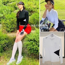 South Korea Volvik golf suit special 20 autumn female stand collar half zipper slim fitting long sleeve T-shirt