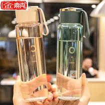 High value simple glass cup for male and female students couples Cup slender portable hand cup personality creative drinking cup