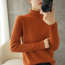 Thin half-turtleneck womens knitwear new thick wool sweater 2021 autumn and winter slim bottoming shirt