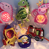 Childrens Mid-Autumn Festival cartoon portable music glowing diy lantern toy non-woven handmade material Lantern
