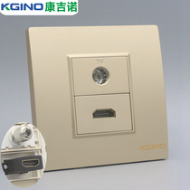 Congino Type 86 champagne gold HDMI TV socket TV cable TV with HD digital TV panel