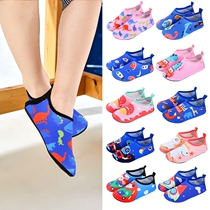 Childrens swimming pool anti-skid shoes over six years old sandals female seaside holiday fashion parent-child washable socks shoes summer