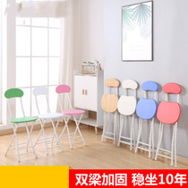 Folding stool portable small bench thickened adult outdoor simple round stool household plastic high stool folding chair