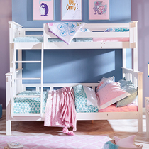 Ximengbao childrens bunk bed simple pink high and low mother bed Pine upper and lower bed childrens bed sweetheart cabin