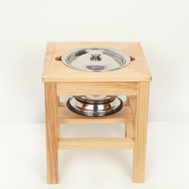 Spittoon toilet wooden frame Old man child maternity fumigation household stainless steel mobile stool chair enamel urine bucket