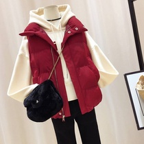 Autumn and winter 2021 new fat sister loose outer wear down cotton horse clip waistcoat Western style vest vest female