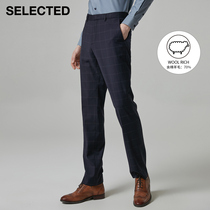SELECTED Slade Men's New Wool Plaid Business Pants T)42116B003