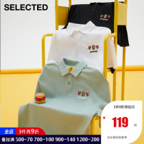 SELECTED silade cotton artist co-name lapel short sleeve T-shirt men S)421206028