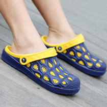 Summer lovers seaside hole shoes non-slip soft bottom sandals mens Baotou sandals seaside holiday travel shoes women