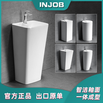 Ceramic column basin without faucet hole integrated column basin washbasin toilet wash basin floor wash basin