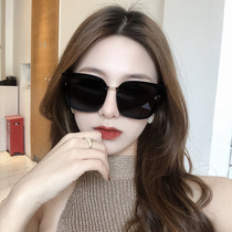 2020 new Korean version of ins big frame black polarized sunglasses female Net Red personality square anti ultraviolet sun glasses