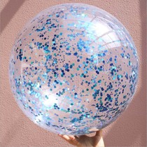 Net red transparent PVC flash ball water play toy Wedding sand photography photo props Gem blue sequin beach ball