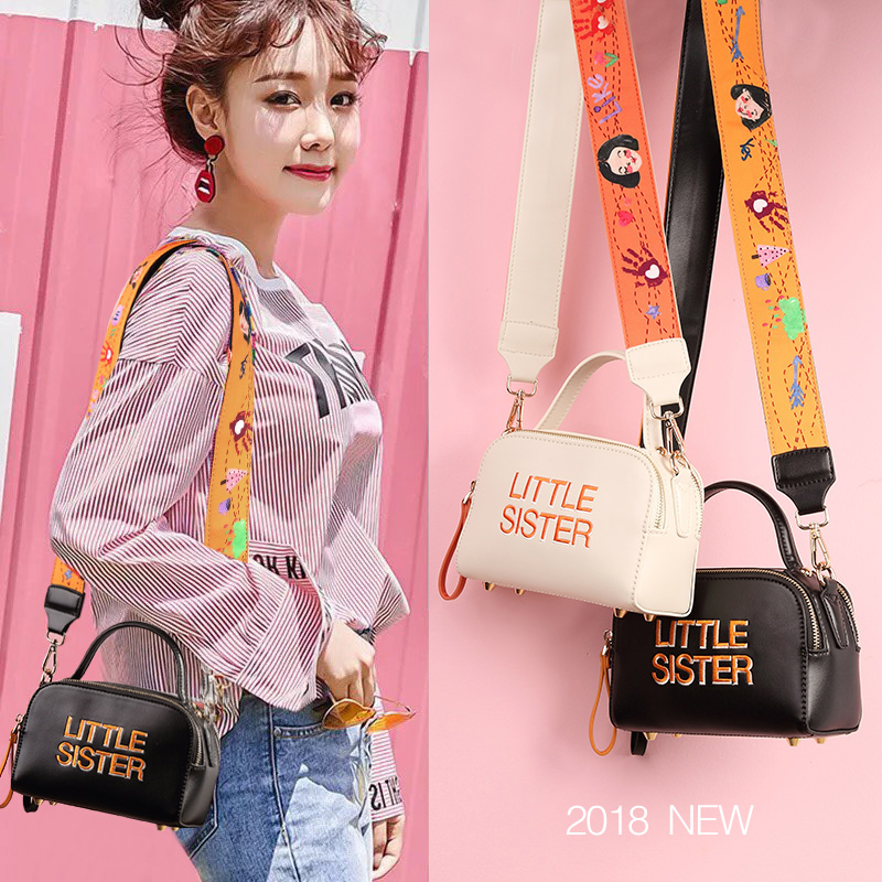 Handbag Girls New Kind of Girls'Bag in 2019 with New Fashion Korean Edition Slant Bag Girls' One-shoulder Bag
