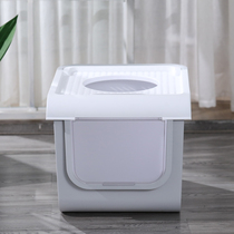 Cat litter box fully enclosed top-out double door cat toilet anti-splashing with sand outside oversized large cat supplies