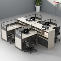 Staff desk minimalist modern screen 4 Peoples booth station office staff 6 people of staff table and chairs combination