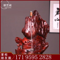 Indian small leaf red sandalwood back-flowing incense wood carving (Jingsi Lohan) ornaments mahogany hand carved crafts