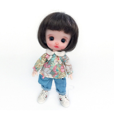 taobao agent OB11 baby jacket BJD GSC YMY long -sleeved jasmine floral top 12 points shirt can be worn