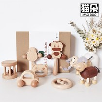 Newborn baby toys 100 100-day gifts for small children Baby 3-6 months Hand bell set gift box can be chewed