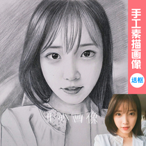 Sketch character portrait painting Color pencil Realistic pure hand-painted real person turn photo avatar Custom birthday gift generation painting