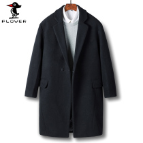 Woodpecker 2021 Spring and Autumn New Korean trend mens business woolen coat coat long handsome windbreaker