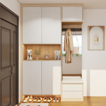 Piano living room shoe cabinet Home entrance cabinet Home door large capacity simple wooden frame locker storage storage