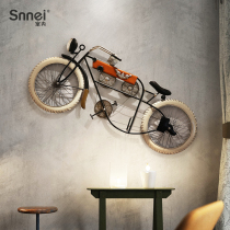 Retro industrial wind iron bicycle wall pendant bar scene layout creative children's room wall decoration