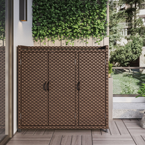Balcony Locker Patio Outdoor Debris Containing Finishing Cabinet Custom Garden Vine-knitted outdoor sunscreen Waterproof Shoes Cabinet