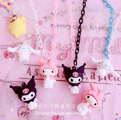 taobao agent Black Sweet Kuromi Kuromi necklace Merlot long necklace soft girl lovely dark dark wind original bedroom girl necklace